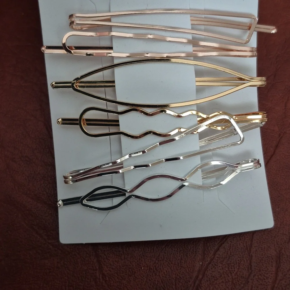 Tri-coloured Hair Pins From Ardene, 6 Pack, New With Tags - Picture 4 of 6